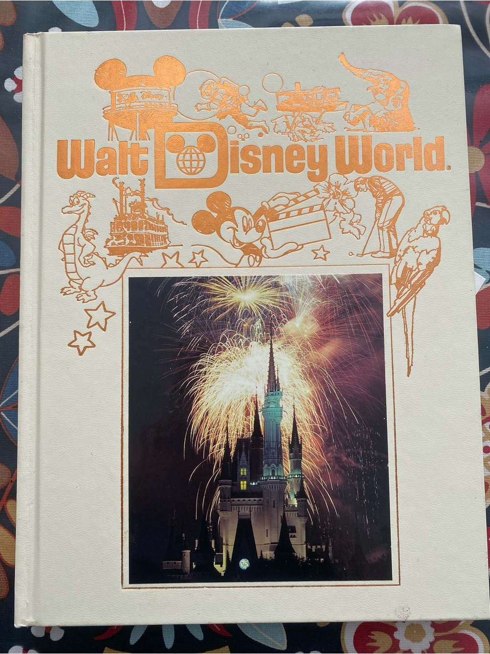 Walt Disney World Hardcover Book - Ivory with Orange Foil 1987